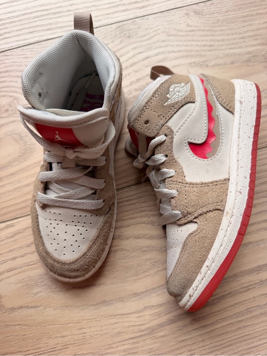 Nike Other - Nike Air Jordan Kids Suede Mid-Top Sneakers in Beige and Pink Jelly